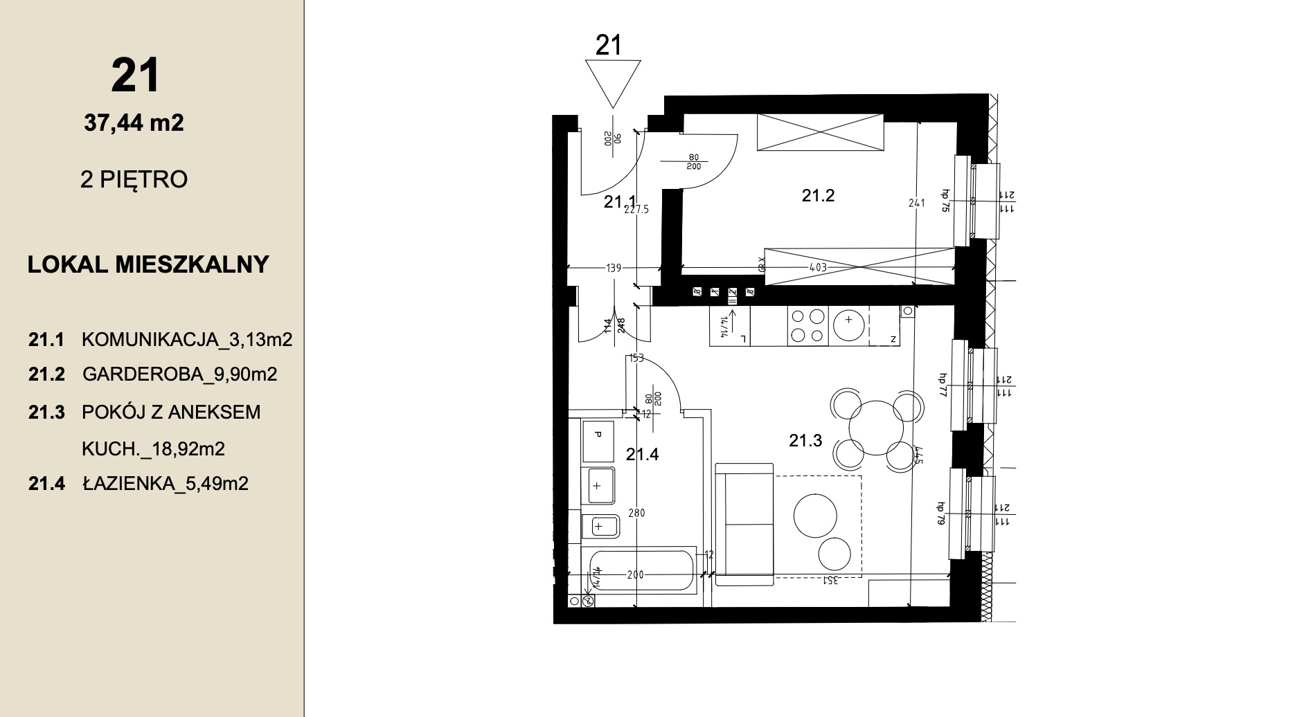 Apartment Gold layout — m21